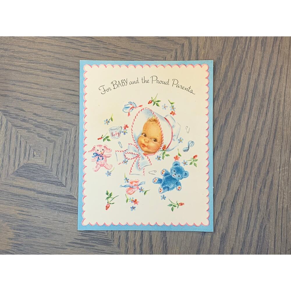 For Baby and the Proud Parents, New Baby with Baby Stuff, Vintage Used